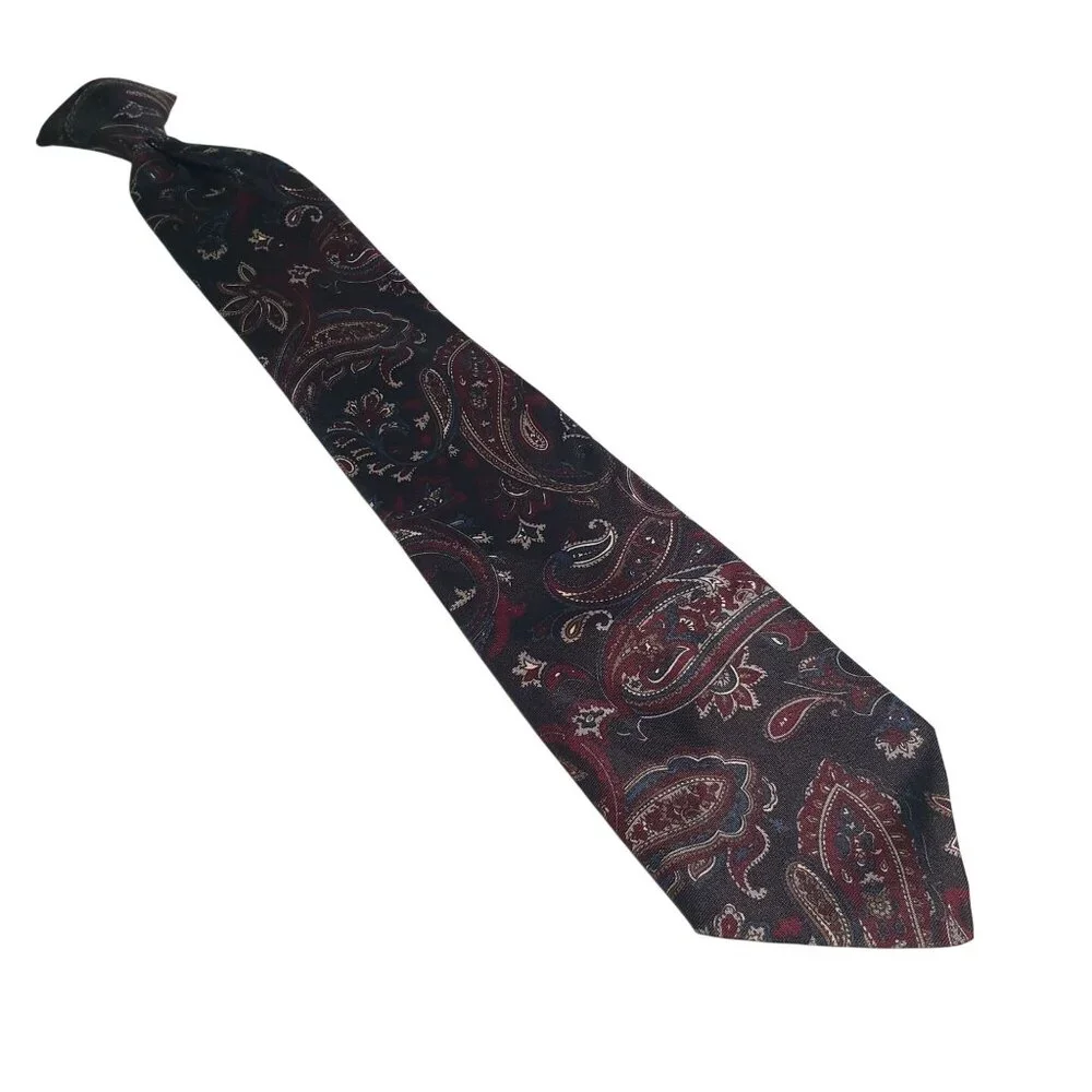 Vintage American Edition Clip On Paisley Tie Polyester Junior Tie 18 Inch Gift